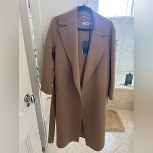 MaxMara Camel-Colored Wool-Blend Long Trench Coat